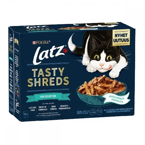 Bilde av best pris Latz Tasty Shreds Fish Selection Multipack 12x80 g Katt - Kattemat - Våtfôr