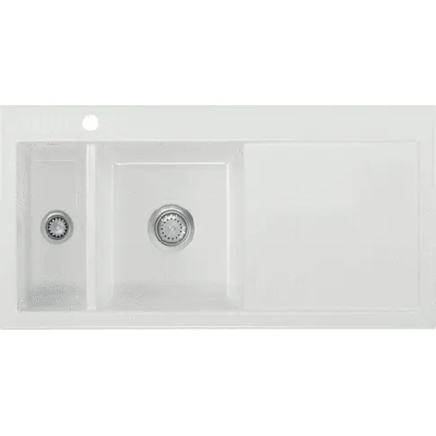 Bilde av best pris Lavabo Mera 100 kjøkkenvask, 100x51 cm, blank hvit Kjøkken > Kjøkkenvasken