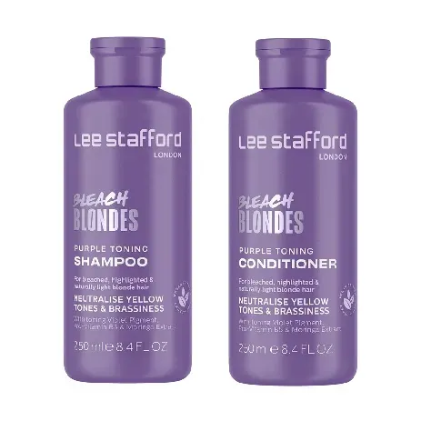 Bilde av best pris Lee Stafford - Bleach Blondes Purple Toning Shampoo 250 ml + Lee Stafford - Bleach Blondes Purple Toning Conditioner 250 ml - Skjønnhet