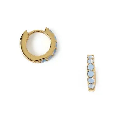 Bilde av best pris Light Sapphire Opal Drop Huggie Hoops With Perciosa® Crystals - Accessories