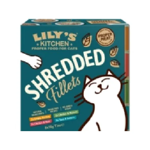 Bilde av best pris Lilys Kitchen Lilys K. Shredded Fillets Tins Multipack 8x70g Kjæledyr - Katt - Kattefôr