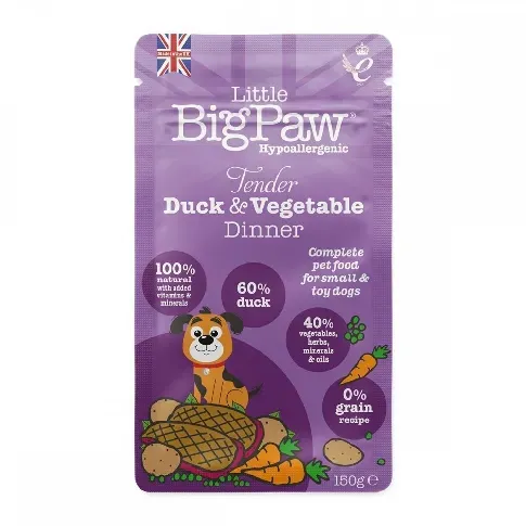 Bilde av best pris Little BigPaw Tender Duck & Vegetables Dinner (150 g) Hund - Hundemat - Våtfôr
