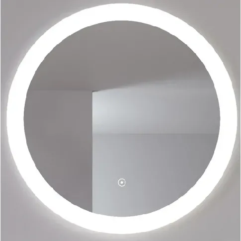 Bilde av best pris Loevschall Vega speil med lys, dimbar, touch, Ø80 cm Baderom > Innredningen