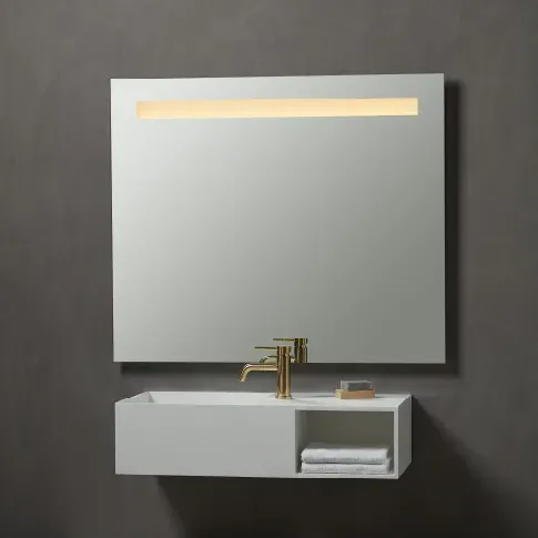 Bilde av best pris Loevschall Venice speil med lys, dimbar, touch, 80x85 cm Baderom > Innredningen