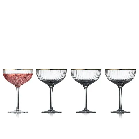 Bilde av best pris Lyngby Glas - Palermo Cocktail glass 31 cl Gold 4 pc - Hjemme og kjøkken