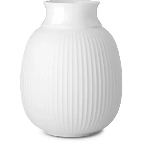 Bilde av best pris Lyngby Porcelæn Porcelæn Curve Vase 12,5 cm. hvit håndlaget porselen Vase