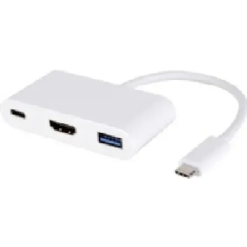 Bilde av best pris MICROCONNECT USB C han til USB 3.0 hun, HDMI 1,4 hun, USB 3.1 hun adapter, længde 20 cm, farve: hvid PC-Komponenter - Skjermkort & Tilbehør - USB skjermkort