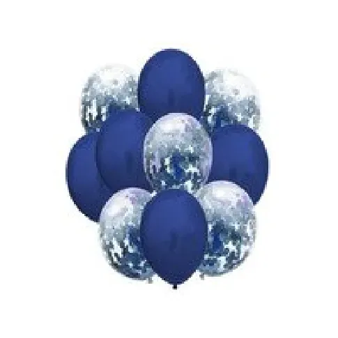 Bilde av best pris MK Trade Ballongsett i 'Marineblå' - Metallic med konfetti - 33cm - 10 stk. Skole og hobby - Festeutsmykking - Ballonger