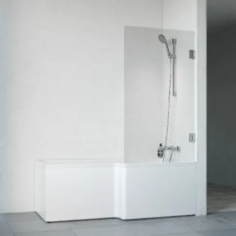 Bilde av best pris Macro Design Divine Badekar med Grace Dusjvegger Høyre Børstet / 83x83cm Knott Ice Glass Firkantet badekar