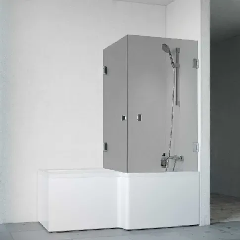 Bilde av best pris Macro Design Divine Badekar med Grace Dusjvegger Høyre Krom / 83x83cm Knott Tonet Glass Firkantet badekar