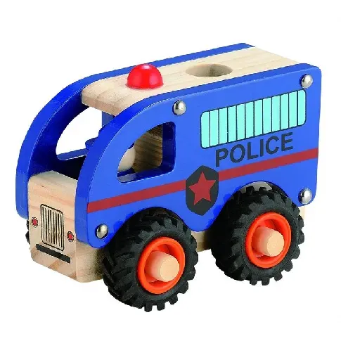 Bilde av best pris Magni - Wooden police bus with rubber wheels (3896) - Leker