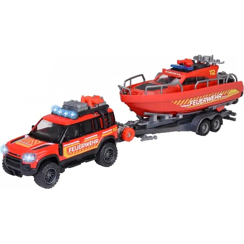 Bilde av best pris Majorette - Land Rover Fire Rescue w. Boat (213716001038 ) - Leker