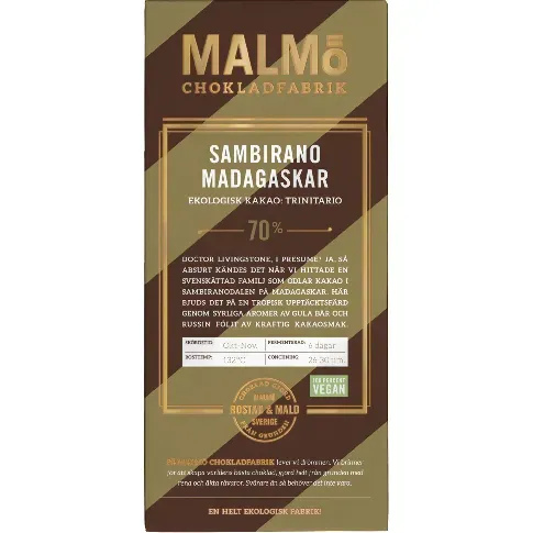 Bilde av best pris Malmö Chokladfabrik Sambirano Madagaskar 70% Sjokolade