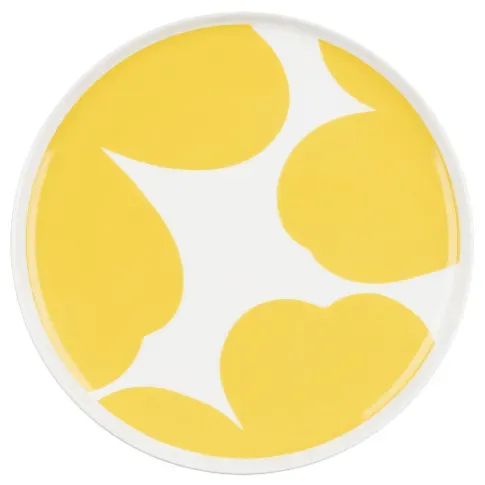 Bilde av best pris Marimekko Ovia ISO Unikko tallerken 20 cm, hvit/gul Tallerken