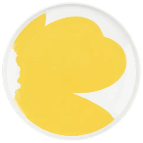 Bilde av best pris Marimekko Ovia ISO Unikko tallerken 25 cm, hvit/gul Tallerken