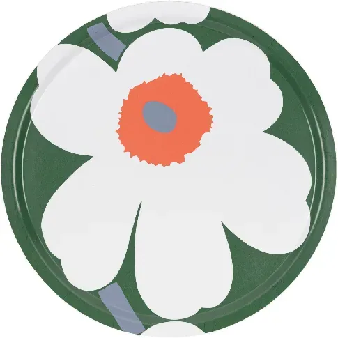 Bilde av best pris Marimekko Unikko 60th brett 46 cm, grønn/hvit/oransje Brett