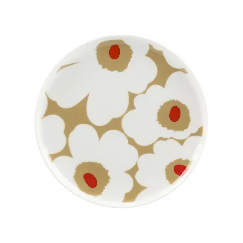 Bilde av best pris Marimekko Unikko tallerken 20 cm, white/beige/red Plate