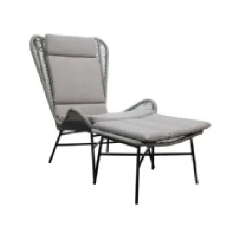 Bilde av best pris Masterjero Outdoor Chair With Stool Grey Hagen - Terrasse - Terrassemøbler