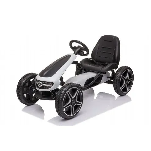 Bilde av best pris Mercedes Benz Gokart m. Gummihjul Hvit Gokart for barn 001951 Go-Kart