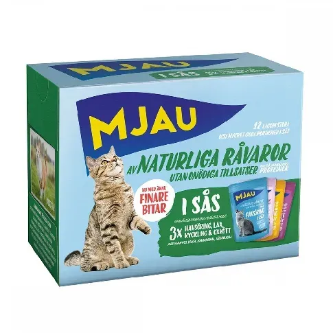 Bilde av best pris Mjau Multipack Kjøtt- og fiskesmaker i saus 12x85 g Katt - Kattemat - Våtfôr