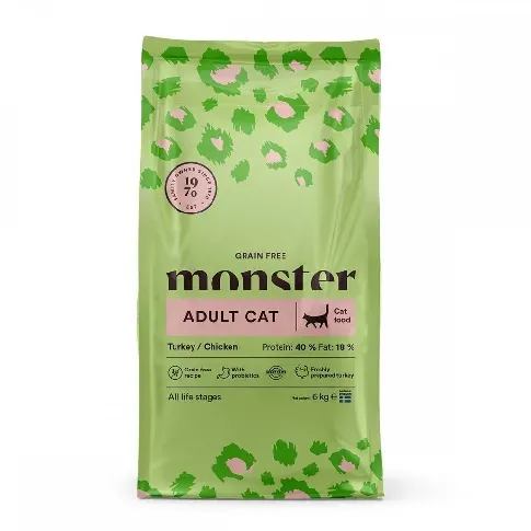Bilde av best pris Monster Cat Adult Grain Free Turkey & Chicken (6 kg) Katt - Kattemat - Tørrfôr