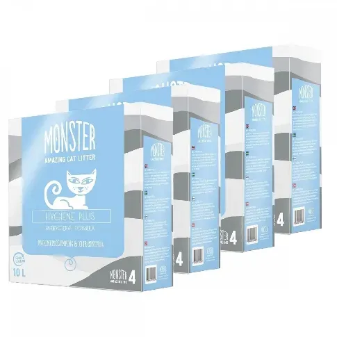 Bilde av best pris Monster Hygiene Plus 4 x 10L Katt - Kattesand