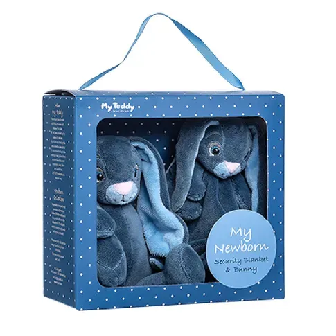 Bilde av best pris My Teddy - Giftbox - Comforter&Small Rabbit - Blue (28-NBBG-1) - Leker