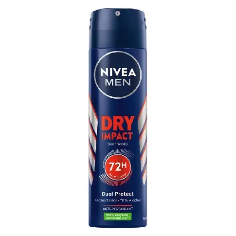 Bilde av best pris NIVEA Men Deodorant Dry Impact Spray 150ml Mann - Dufter - Deodorant