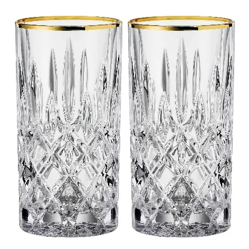 Bilde av best pris Nachtmann Noblesse longdrinkglass 2-stk, 37,5 cl, gold Longdrinkglass