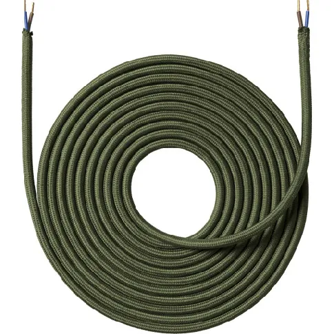 Bilde av best pris Nielsen stoffledning 2x0,75 mm², 4 meter, grønn kaki Lamper &amp; el > Kabel &amp; ledning