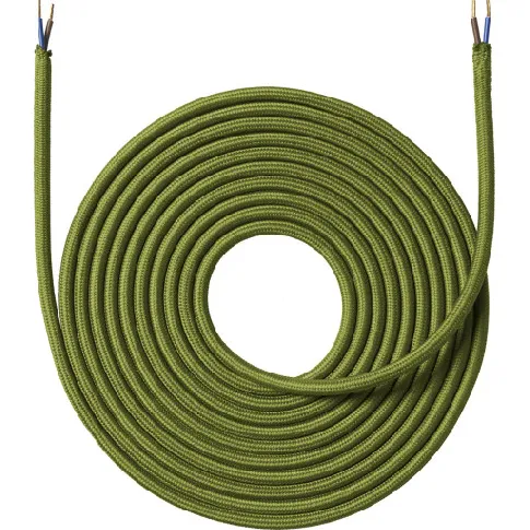 Bilde av best pris Nielsen stoffledning 2x0,75 mm², 4 meter, olivengrønn Lamper &amp; el > Kabel &amp; ledning