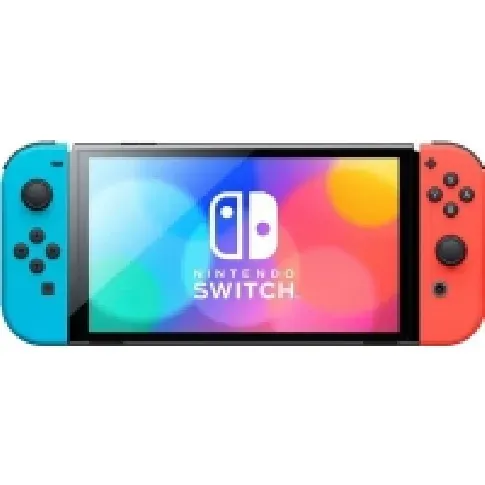 Bilde av best pris Nintendo Switch OLED - Spillkonsoll - Full HD - 64GB - Hvit / Sort - Opptil 9 timers batterilevetid - Inkl. 2 x Joy-Con (neonrød / neonblå) Gaming - Spillkonsoller - Nintendo Switch