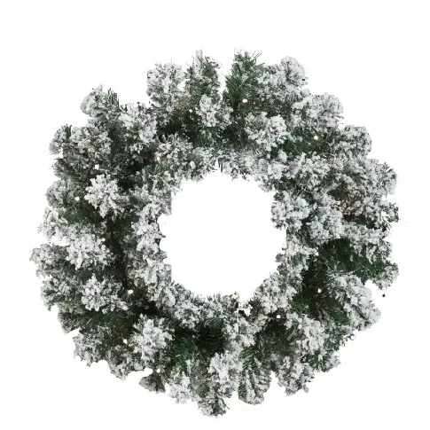 Bilde av best pris Nordic Winter julekrans m/"snø"&lys&batteri -Ø45 cm Julepynt