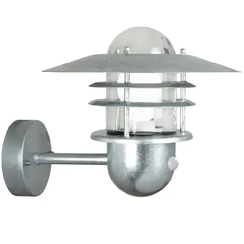 Bilde av best pris Nordlux Agger utendørs vegglampe med sensor, galvanisert stål Vegglampe