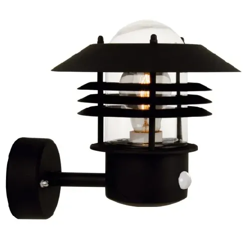 Bilde av best pris Nordlux Vejers utendørs vegglampe med sensor, sort Vegglampe
