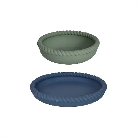 Bilde av best pris OYOY Mini - Mellow Plate&Bowl - Blue/Olive (M107301) - Baby og barn