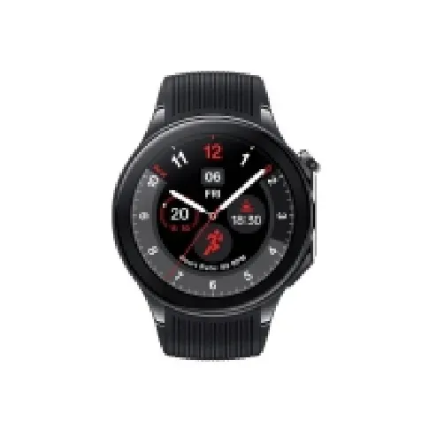Bilde av best pris OnePlus Watch 2 - 46 mm - smartklokke med stropp - fluorelastomer - håndleddstørrelse: 140-210 mm - display 1.43 - 32 GB - NFC, Wi-Fi, Bluetooth - svart stål Sport & Trening - Pulsklokker og Smartklokker - Smartklokker