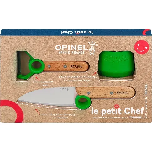 Bilde av best pris Opinel Le Petit Chef barnesett 3 deler, grønn Barnekniv