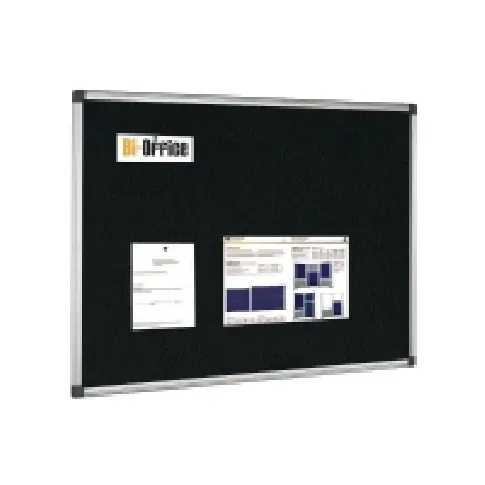 Bilde av best pris Opslagstavle Bi-Office® Maya HxB 90 x 120 cm, aluminiumsramme, sort interiørdesign - Tavler og skjermer - Oppslagstavler