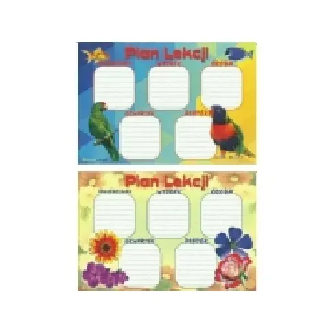Bilde av best pris POLSYR Selvklebende timeplan M-motiv blomster, papegøyer og fisk Papir & Emballasje - Kalendere & notatbøker - Kalendere