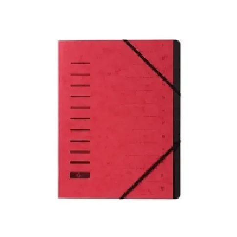 Bilde av best pris Pagna Office - Klassifikasjonsmappe - 12 rom - 12 deler - bokryggbredde: 5 mm - for A4 - med fliker - rød Arkivering - Elastikmapper & Chartekker - Sortering av mapper