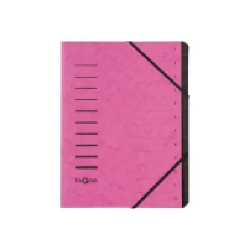 Bilde av best pris Pagna Office - Klassifikasjonsmappe - 12 rom - 12 deler - for A4 - med fliker - mørk rosa Arkivering - Elastikmapper & Chartekker - Sortering av mapper