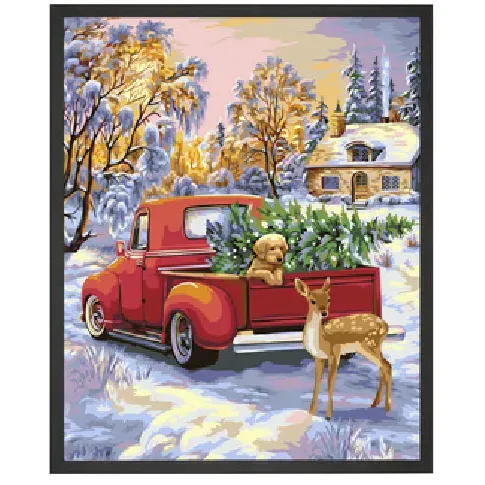 Bilde av best pris Paint By Numbers Julaften kveld Strikking, pynt, garn og strikkeoppskrifter