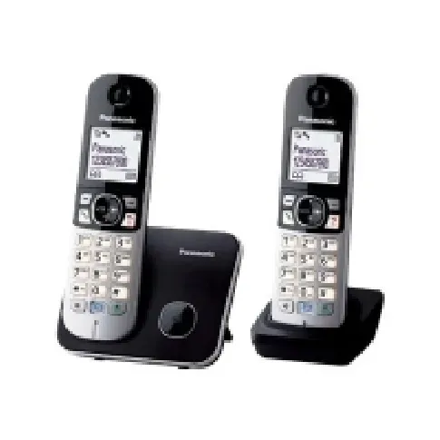 Bilde av best pris Panasonic KX-TG6812 - Trådløs telefon med opkalds-ID - DECT\GAP - sort + ekstra telefonrør - Engelsk brugervejledning Tele & GPS - Fastnett & IP telefoner - Trådløse telefoner