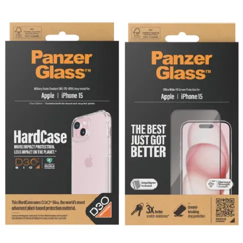 Bilde av best pris PanzerGlass - Apple Iphone 2023 6.1" HardCase D3O + Ultra Wide Fit (Bundle) - Elektronikk