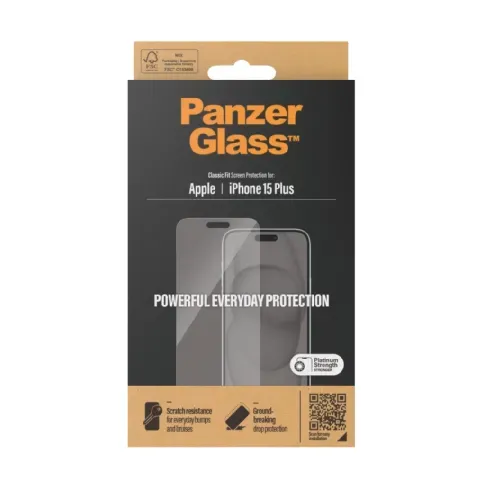 Bilde av best pris Panzerglass PanzerGlass skjermbeskytter iPhone 15 Plus Classic Fit Skjermbeskyttere,Elektronikk