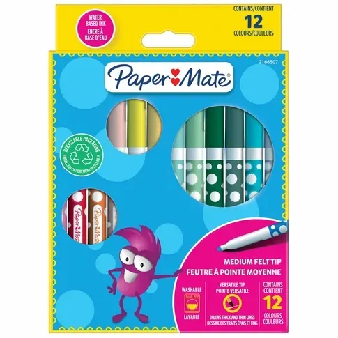 Bilde av best pris Paper Mate - Children's Colouring Felt Tip Pens 12-Blister (2166507) - Leker