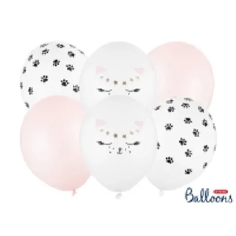 Bilde av best pris PartyDeco SB14P-306-000-6, Toy balloon, Latex, Sort, Gull, Rosa, Hvit, Oval, 30 cm, 6 stykker Skole og hobby - Festeutsmykking - Ballonger