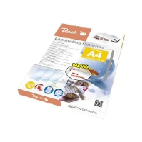 Bilde av best pris Peach lamineringsposer A4 125mic Glossy PP525-02 100PK Skrivere & Scannere - Blekk, tonere og forbruksvarer - Øvrige forbruksvarer