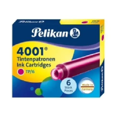 Bilde av best pris Pelikan 4001 TP/6 - Blekkpatron - rosa (en pakke 6) - for Pelikano P481 R480 Junior P67 Skriveredskaper - Blyanter & stifter - Grunnlegger